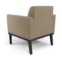 Poltrona Decorativa Pés Fixo Em Madeira Preto Suede Nude - 2