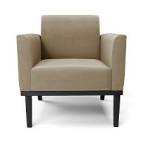 Poltrona Decorativa Pés Fixo Em Madeira Preto Suede Nude - 3