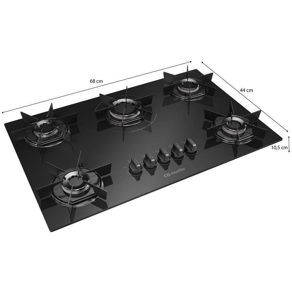 Cooktop Mueller 5 Bocas Queimador Ultra Chama Mcg115bb Bivolt - 2