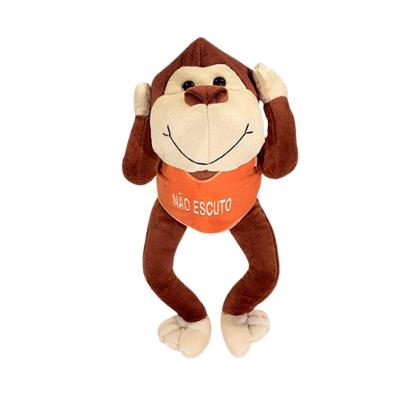 Macaco De Pelúcia Não Escuto 40cm Antialérgico Rei Pets