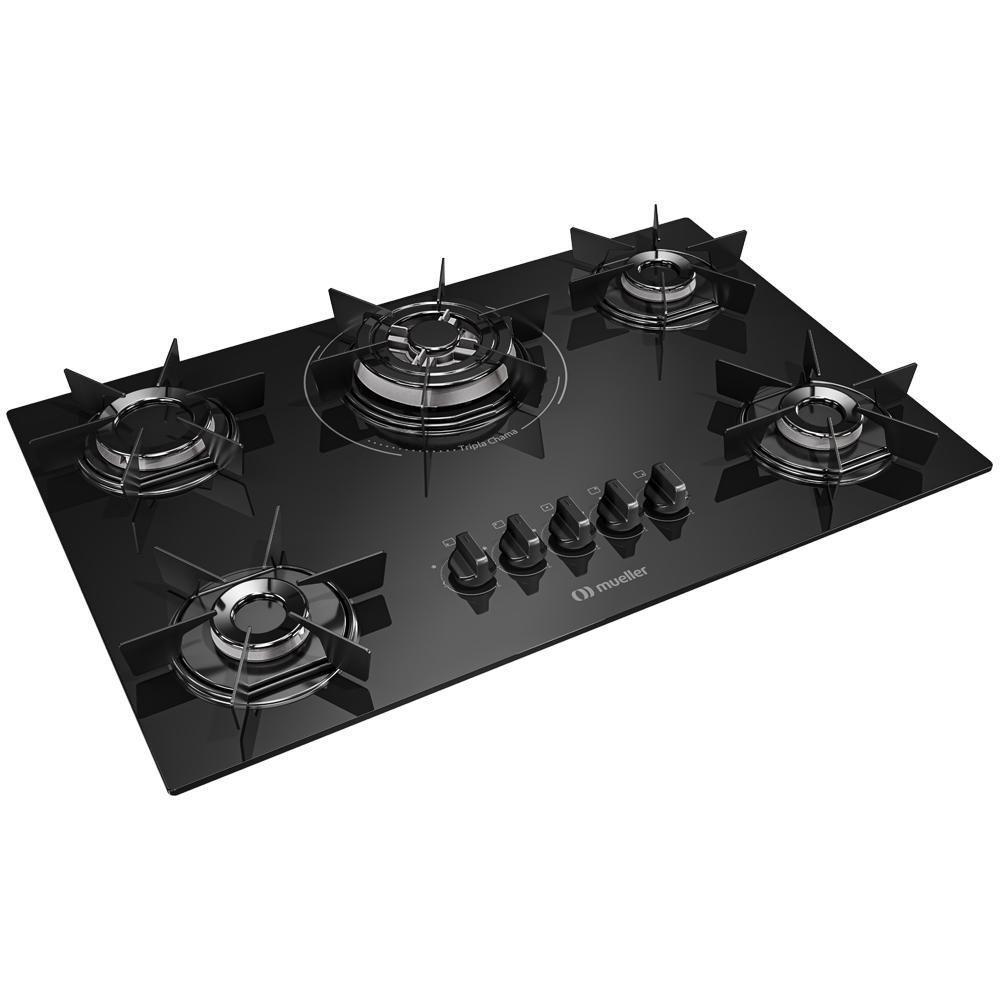 Cooktop Mueller 5 Bocas Queimador Tripla Chama MCG5BC Bivolt - 1