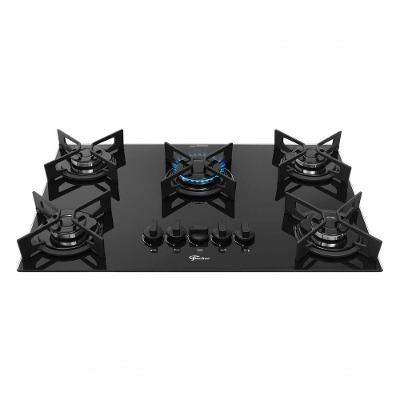 Fogão Cooktop Gás Fischer Fit Line 36325-102672 5 Bocas Vidro Temperado Preto Bivolt