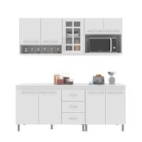 Cozinha Modulada Compacta Fidelitá Viena 4 Peças 190cm 9 Portas 3 Gavetas Com Tampo Branco - 6