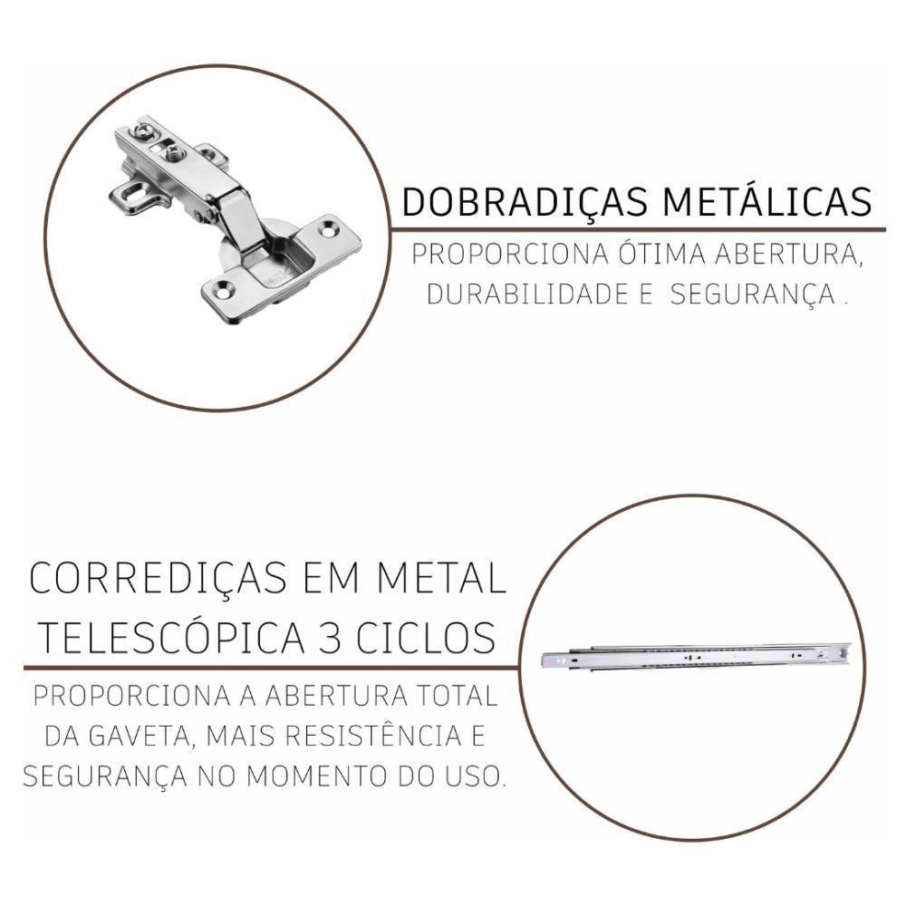 Cozinha Modulada Compacta Fidelitá Viena 4 Peças 190cm 9 Portas 3 Gavetas Com Tampo Branco - 1