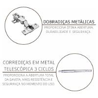 Cozinha Modulada Compacta Fidelitá Viena 4 Peças 190cm 9 Portas 3 Gavetas Com Tampo Branco - 1