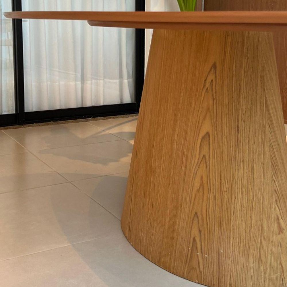 Mesa De Jantar Cone Oval 150x90 Cm Tampo Freijó Base Freijó Cor Marrom - 5