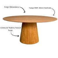 Mesa De Jantar Cone Oval 150x90 Cm Tampo Freijó Base Freijó Cor Marrom - 6