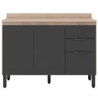 Balcão Para Pia 120cm Com Tampo Firenze Avena/grafito - Demóbile - 1