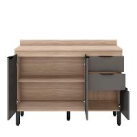 Balcão Para Pia 120cm Com Tampo Firenze Avena/grafito - Demóbile - 7