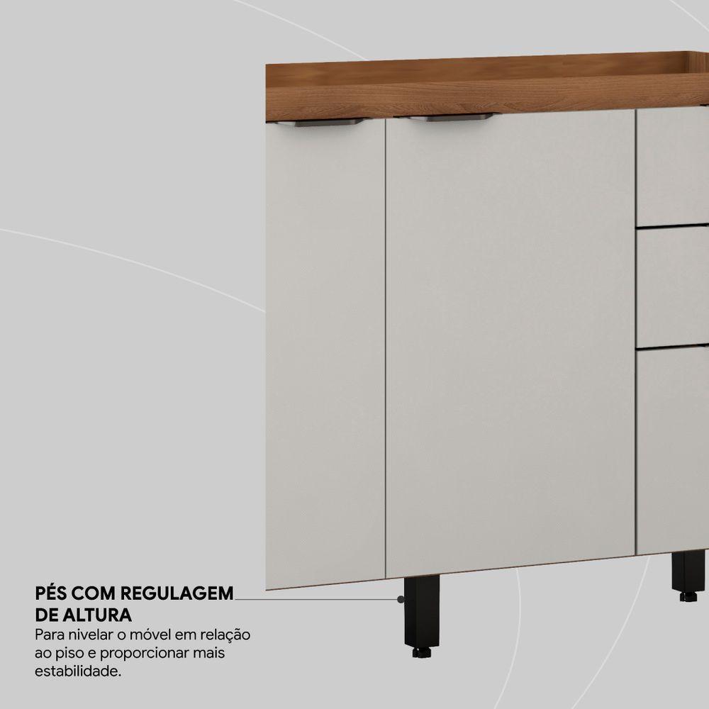 Balcão Para Pia 120cm Sem Tampo Firenze Amendola Touch/nude Prime Tx - Demóbile - 3