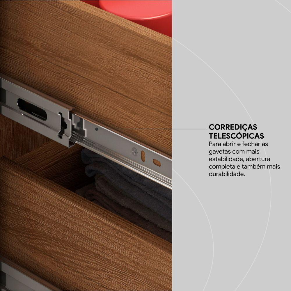 Balcão Para Pia 120cm Sem Tampo Firenze Amendola Touch/nude Prime Tx - Demóbile - 6