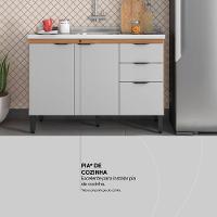 Balcão Para Pia 120cm Sem Tampo Firenze Amendola Touch/nude Prime Tx - Demóbile