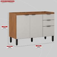 Balcão Para Pia 120cm Sem Tampo Firenze Amendola Touch/nude Prime Tx - Demóbile - 10