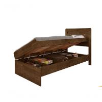Cama Solteiro Com Bau Framar Larissa MDF/MDP Malbec - 1