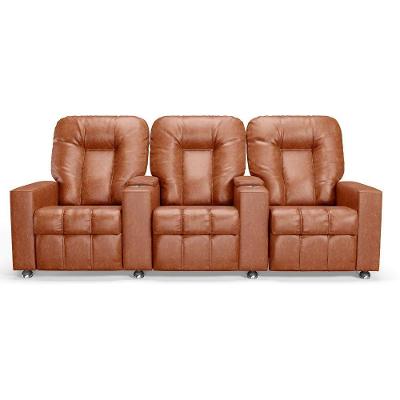 Poltrona Do Papai Reclinável 3 Lugares Sala De Cinema Arsenal Manual Pu Camel