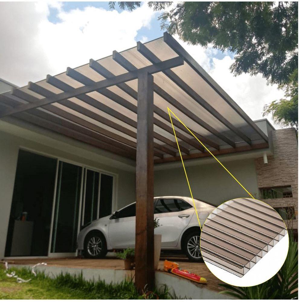 Chapa De Policarbonato Alveolar Bronze 6mm 1,05m X 6,00m Polygal - 5