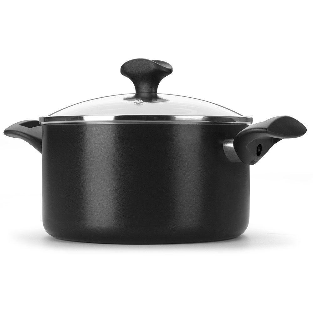 Caçarola Induct+ Preta 22 Cm 3,7 L Em Alumínio Com Revestimento Interno Antiaderente Multiflon - 4