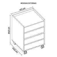 Gaveteiro Organizador Para Escritório 4 Gavetas Caemmun - 2