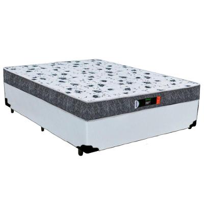 Cama Box Casal + Colchão Ortopédico Resistente Pró D28 Colchões 138x188x60 Branco