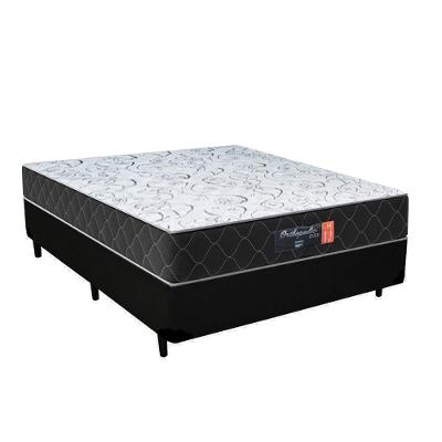 Cama Box Casal + Colchão Semi Ortopédico Extra Firme Espuma D33 Prime Colchões 138x188x72 Cor:preto