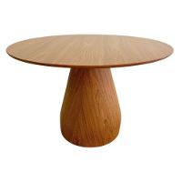 Mesa De Jantar Cone Balonê Redonda 130 Cm Tampo Freijó Base Freijó Cor Marrom - 1