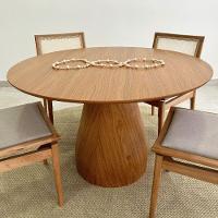 Mesa De Jantar Cone Balonê Redonda 130 Cm Tampo Freijó Base Freijó Cor Marrom - 5