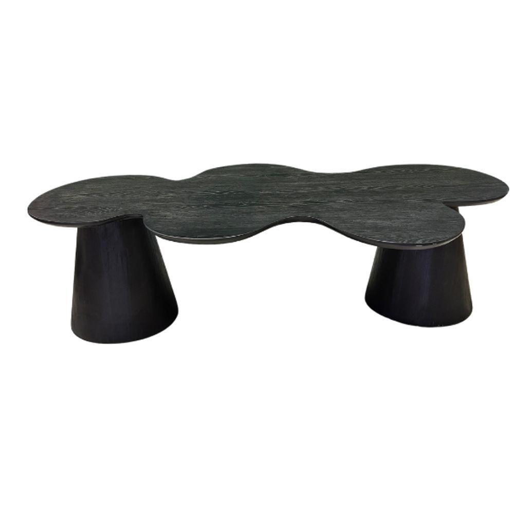 Mesa De Centro Cone Orgânica Splash 120x65 Cm Tampo ébano Base ébano Cor Preto - 2