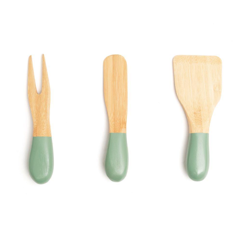 Jogo De Utensílios Queijos E Antepastos De Bambu 3pcs Verde - 1