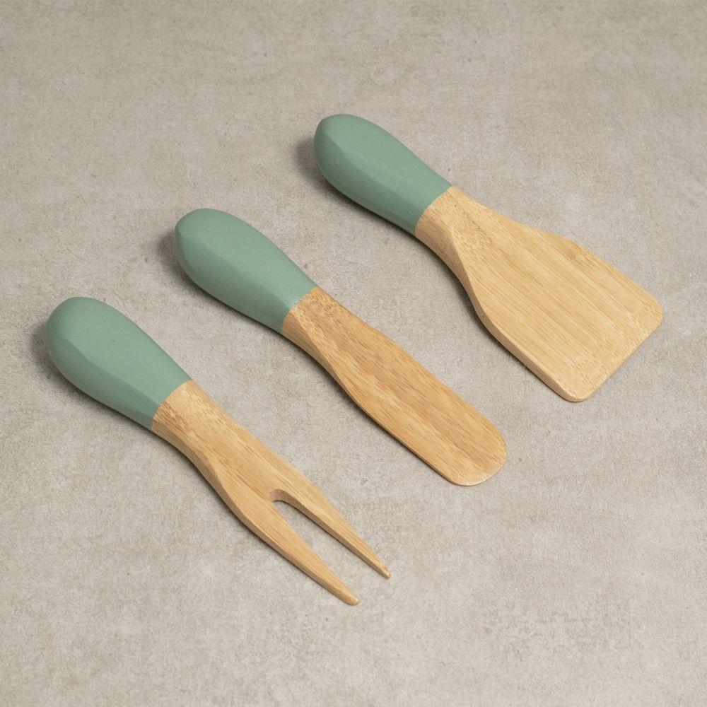 Jogo De Utensílios Queijos E Antepastos De Bambu 3pcs Verde - 2