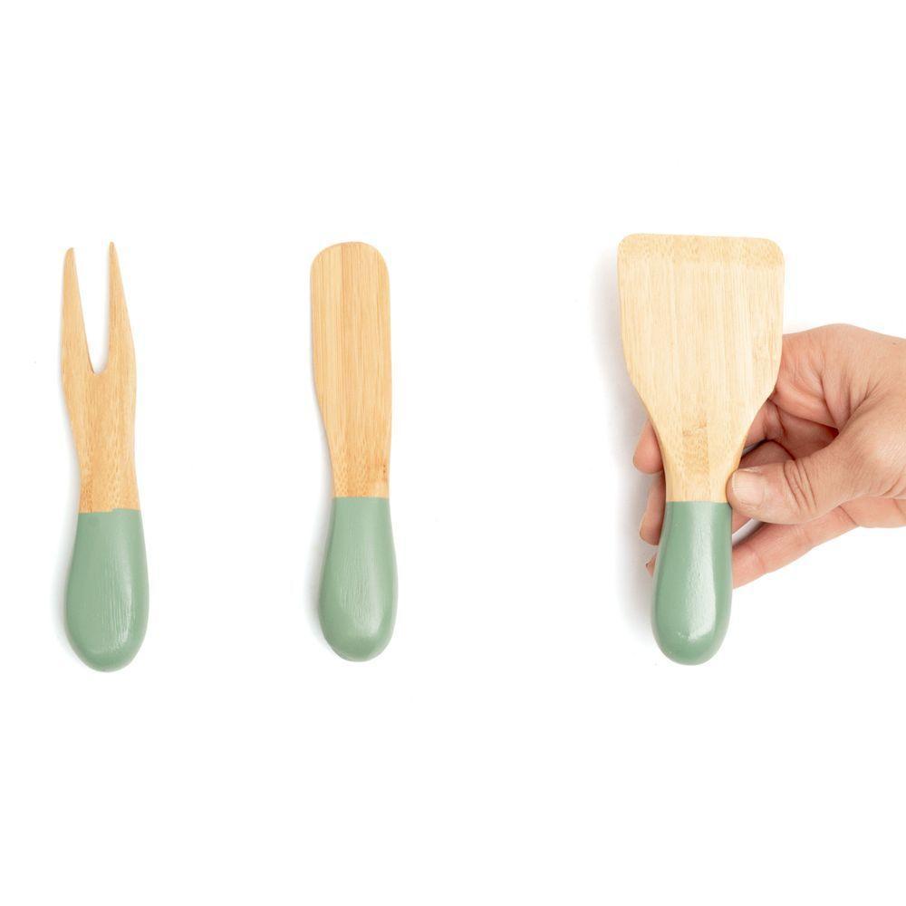 Jogo De Utensílios Queijos E Antepastos De Bambu 3pcs Verde - 6