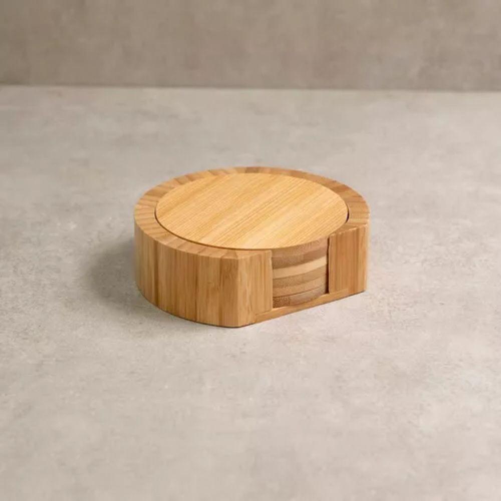 Jogo De Porta Copos Redondo De Bambu 6 Peças - 4