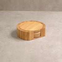 Jogo De Porta Copos Redondo De Bambu 6 Peças - 4