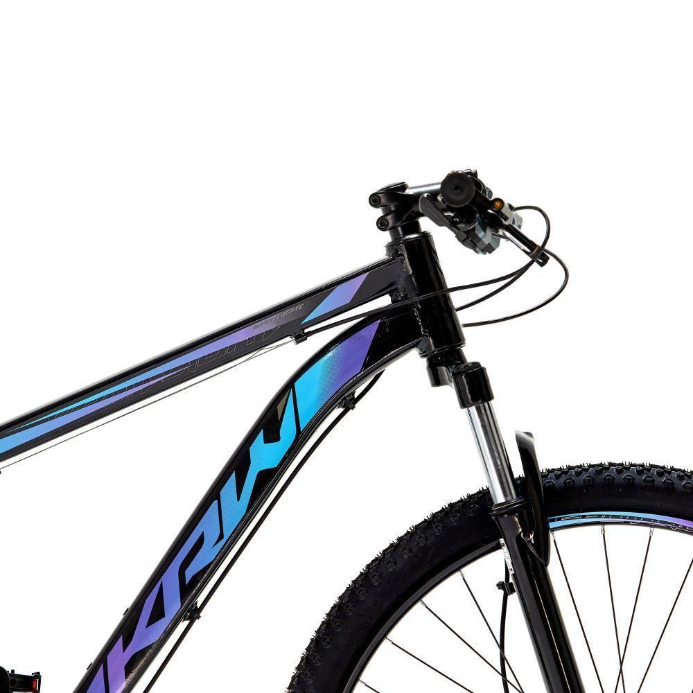 Bicicleta Aro 29 Krw Alumínio 27 Vel Freio Hidráulico Suspensão Com Trava S9 19 Preto-Azul E Roxo - 5