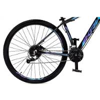 Bicicleta Aro 29 Krw Alumínio 27 Vel Freio Hidráulico Suspensão Com Trava S9 19 Preto-Azul E Roxo - 3