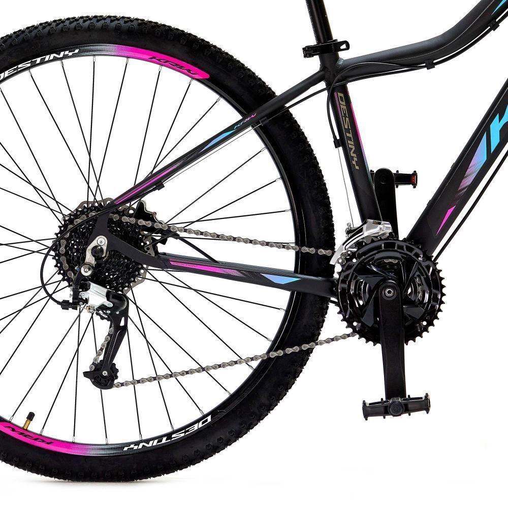 Bicicleta Aro 29 Krw Alumínio 27 Vel Freio Hidráulico Suspensão Com Trava S9 15.5 Preto-Rosa E Azul - 5