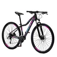 Bicicleta Aro 29 Krw Alumínio 27 Vel Freio Hidráulico Suspensão Com Trava S9 15.5 Preto-Rosa E Azul - 6