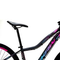 Bicicleta Aro 29 Krw Alumínio 27 Vel Freio Hidráulico Suspensão Com Trava S9 15.5 Preto-Rosa E Azul - 7