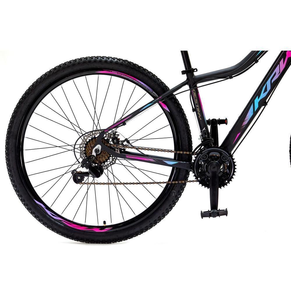 Bicicleta Aro 29 Krw Alumínio Shimano 24 Vel Freio A Disco Suspensão S4 15.5 Preto-Rosa E Azul - 5