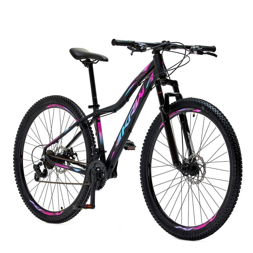 Bicicleta Aro 29 Krw Alumínio Shimano 24 Vel Freio A Disco Suspensão S4 15.5 Preto-Rosa E Azul - 6