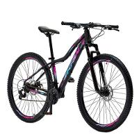 Bicicleta Aro 29 Krw Alumínio Shimano 21 Vel Freio A Disco Suspensão S6 15.5 Preto-Rosa E Azul - 6