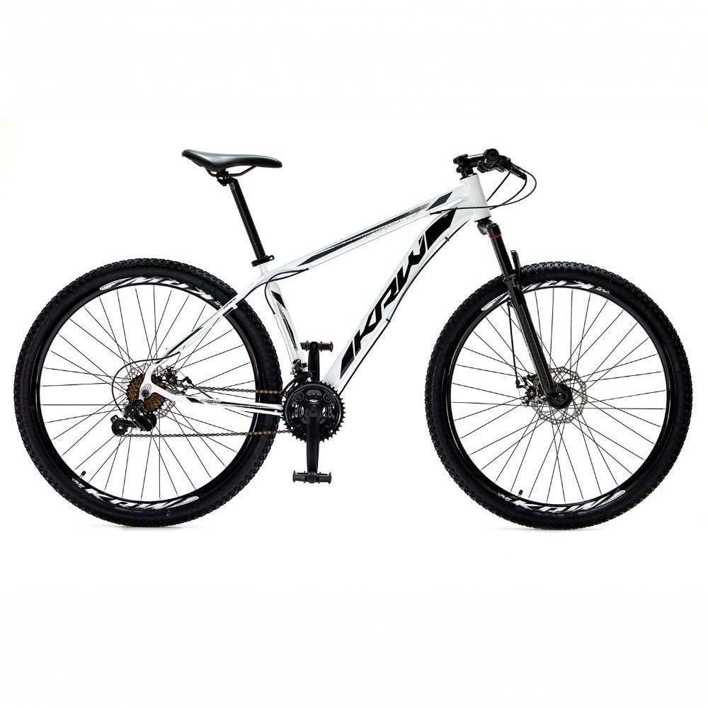 Bicicleta Aro 29 Krw Alumínio Shimano 24 Vel Freio A Disco Suspensão S4 15.5 Branco-Preto - 1