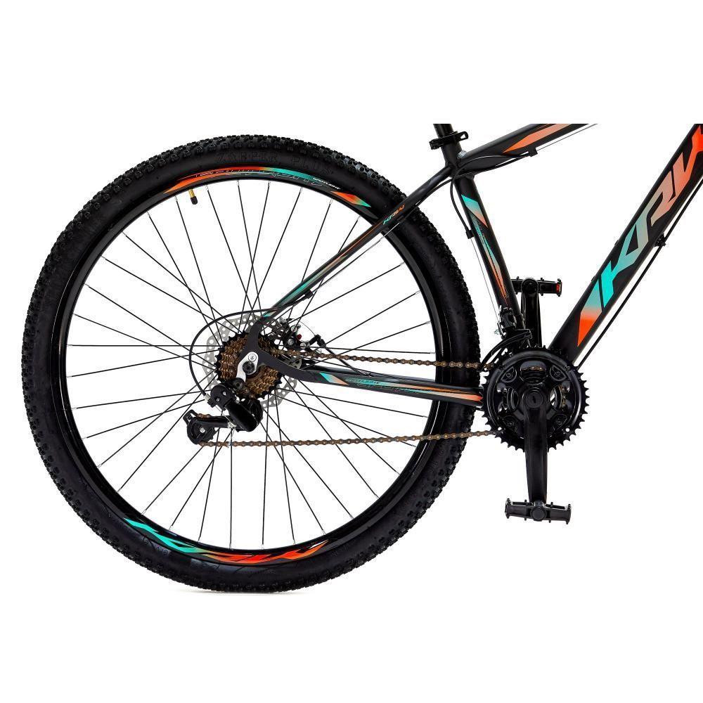 Bicicleta Aro 29 Krw Alumínio 24 Vel Freio A Disco Suspensão Dianteira S1 19 Preto-Azul E Laranja - 5