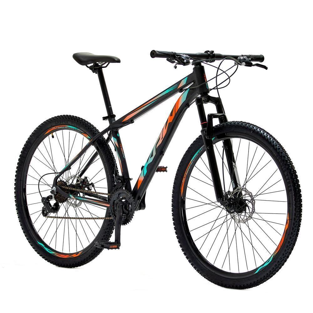 Bicicleta Aro 29 Krw Alumínio 24 Vel Freio A Disco Suspensão Dianteira S1 19 Preto-Azul E Laranja - 6