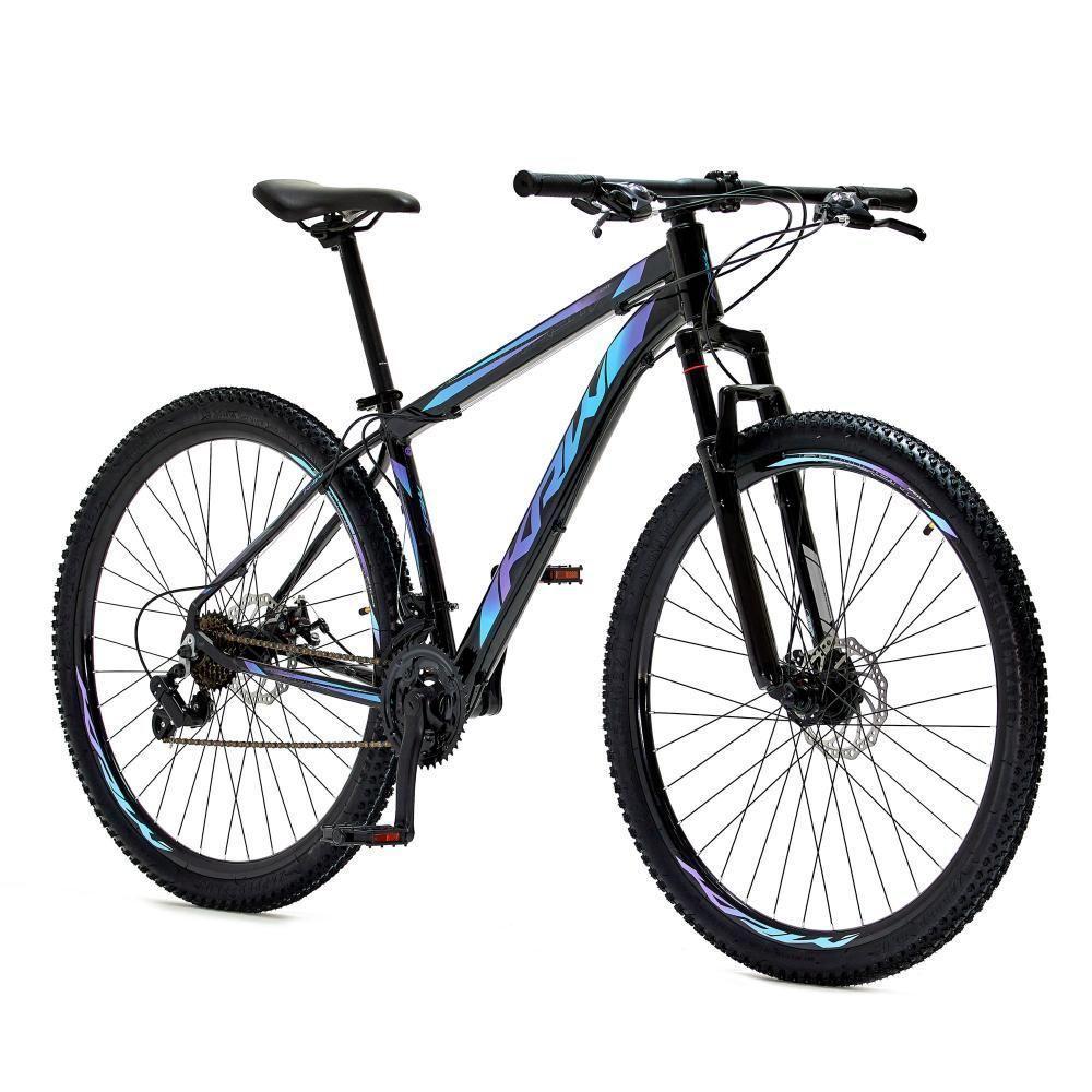 Bicicleta Aro 29 Krw Alumínio 24 Vel Freio A Disco Suspensão Dianteira S1 17 Preto-Azul E Roxo - 6