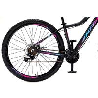Bicicleta Aro 29 Krw Alumínio 21 Vel Freio A Disco Suspensão Dianteira S3 15.5 Preto-Rosa E Azul - 5
