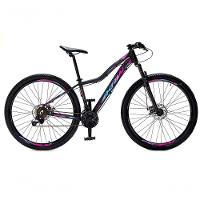 Bicicleta Aro 29 Krw Alumínio 21 Vel Freio A Disco Suspensão Dianteira S3 15.5 Preto-Rosa E Azul - 6