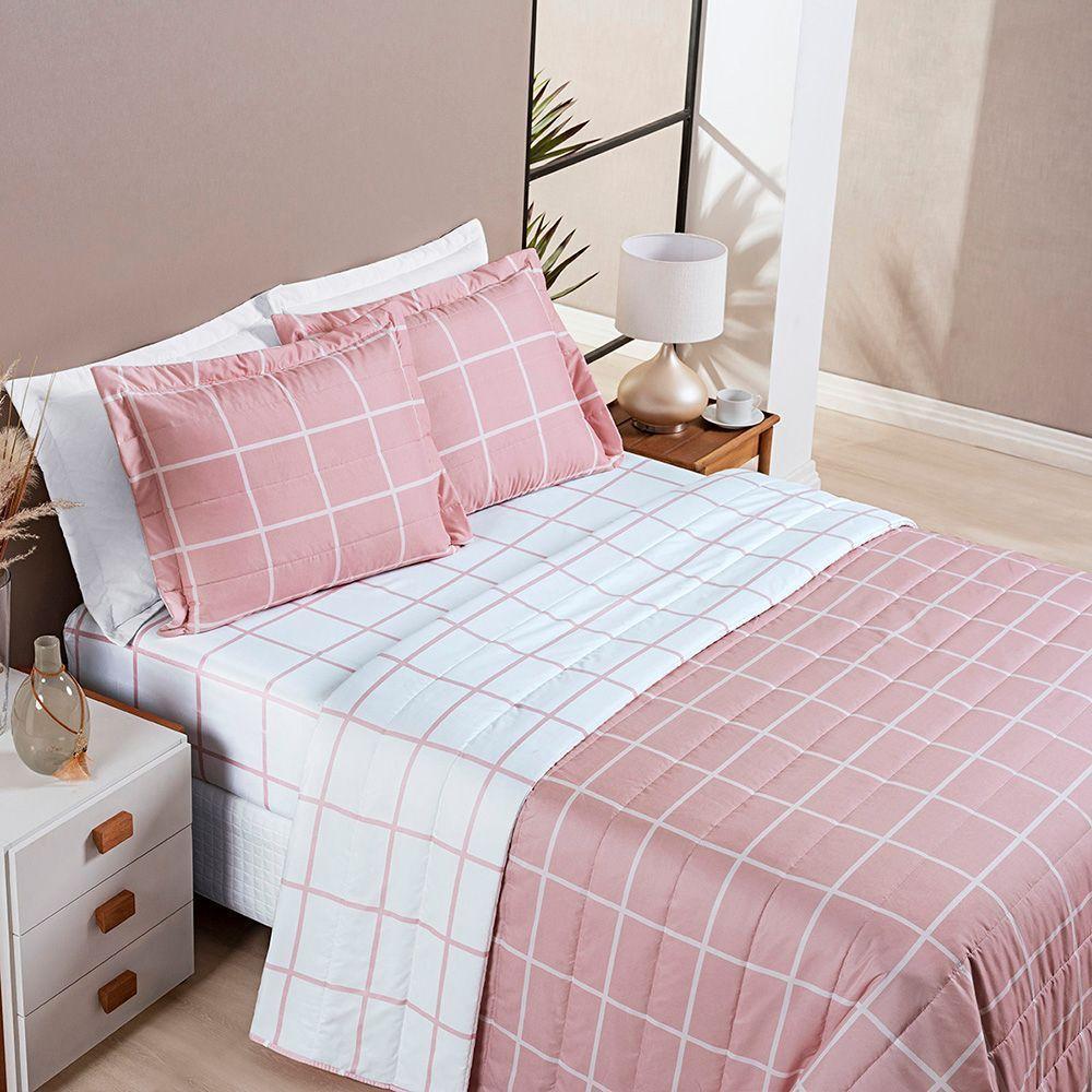 Cobre Leito Austin Queen 03 Peças - Rosa - 1