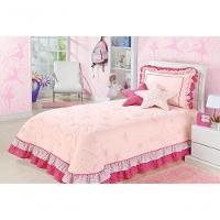 Kit Cobre Leito Com Almofadas Bailarina Solteiro 4 Peças - Pink - 1