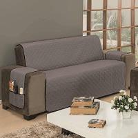 Protetor De Sofá Dupla Face Impermeável Mr 4 Lugares - Preto-cinza - 2