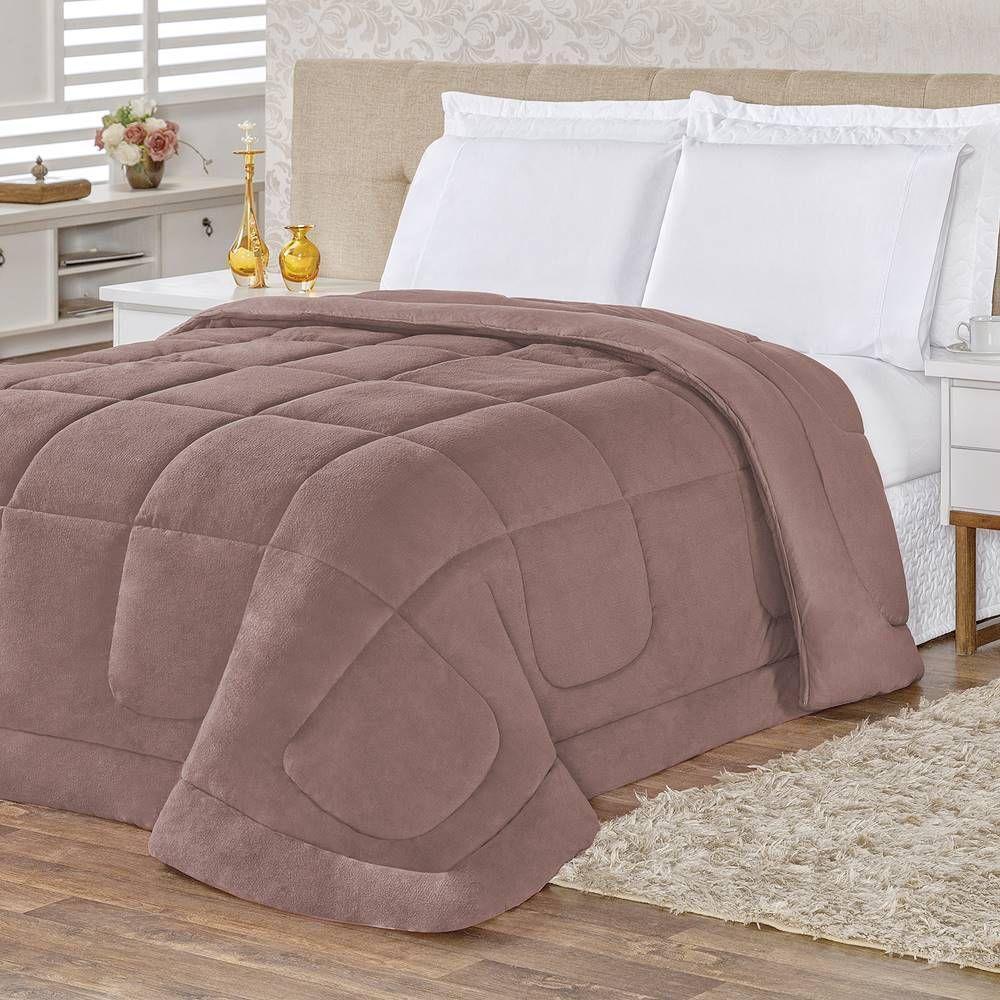 Coberdrom 100% Algodão Malha Com Manta Microfibra Queen 01 Peça - Rosê. - 2